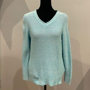 Light Blue V-Neck Sweater Croft & barrow medium